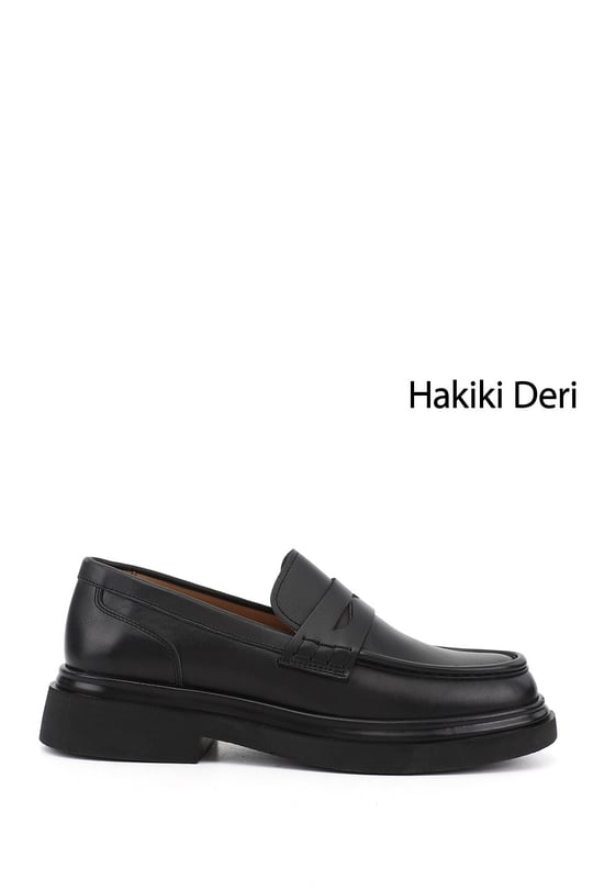 Erkek Siyah Hakiki Deri Loafer Ayakkabı