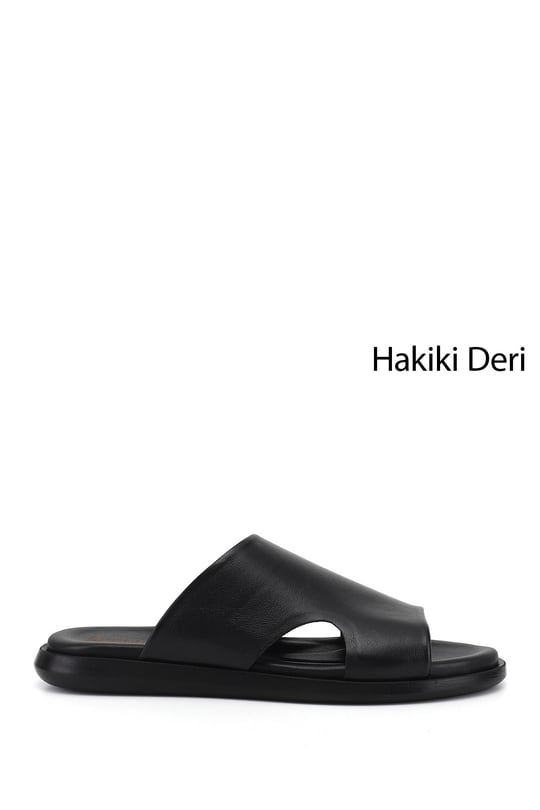 Erkek Siyah Hakiki Deri Terlik