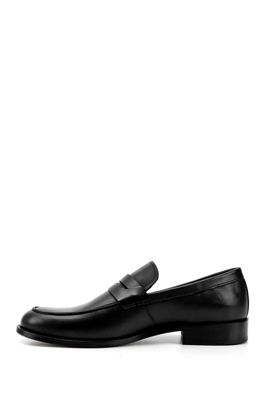 Mens Black Leather Sole Genuine Leather Loafer Shoes