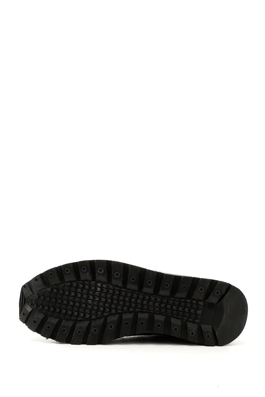 Erkek Siyah Piton Bağcıklı Hakiki Deri Comfort Sneaker