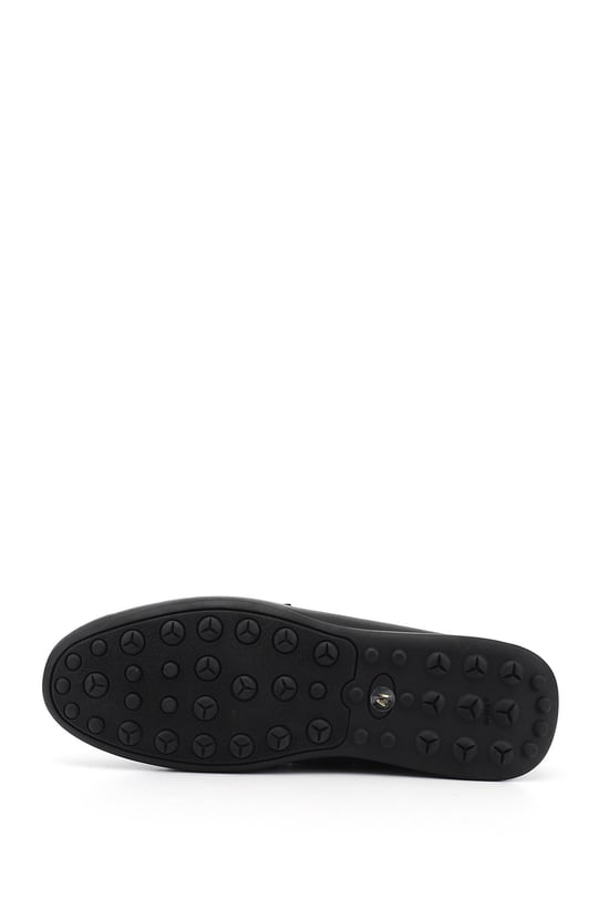 Erkek Siyah Rok Hakiki Deri Loafer Ayakkabı