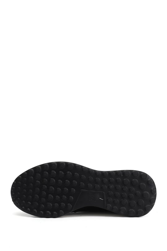 Erkek Siyah Süet Bağcıklı Hakiki Deri Sneaker
