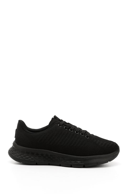 Mens Black Lace-Up Comfort Sneakers