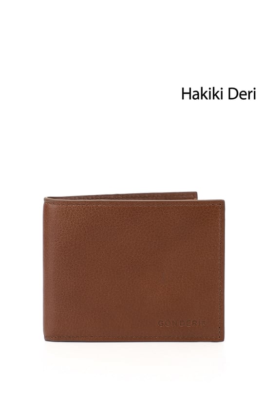 Erkek Taba Hakiki Deri Yatay Cüzdan