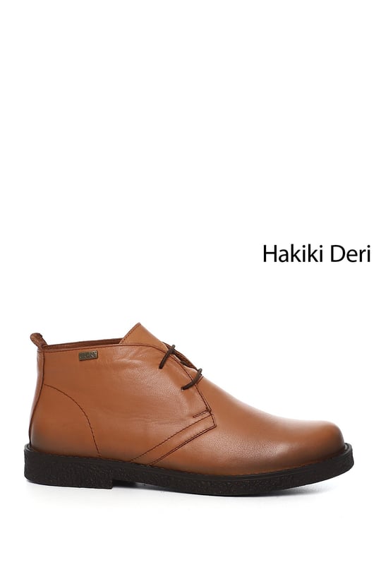 Kadın Açık Taba Oxford Kalıp Kauçuk Taban Hakiki Deri Bot