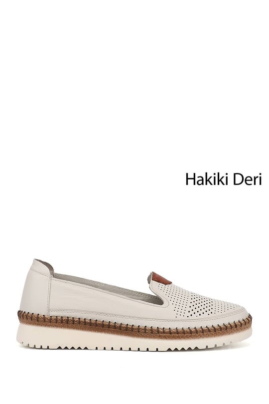 Kadın Bej Hakiki Deri Comfort Ayakkabı