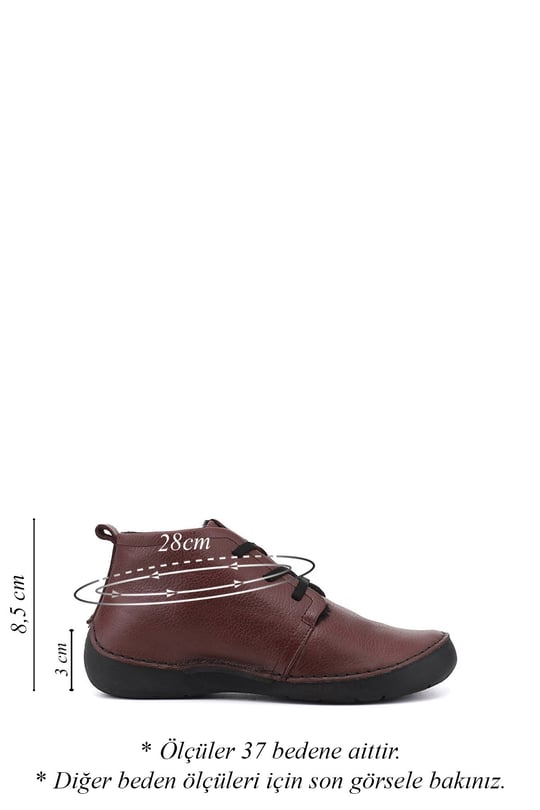 Womens Burgundy Lace-up Genuine Leather Comfort Boots