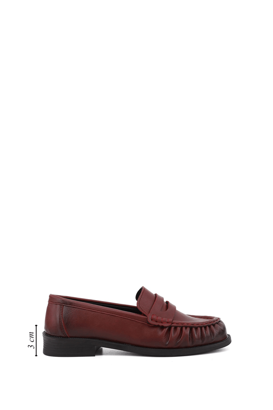 Kadın Bordo Loafer Ayakkabı