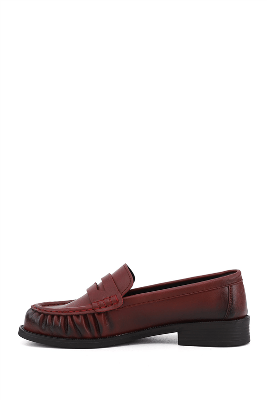 Kadın Bordo Loafer Ayakkabı