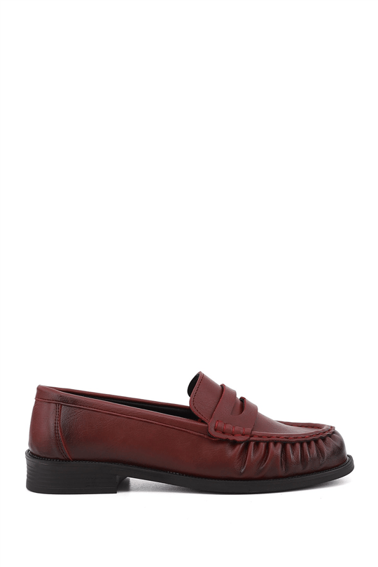 Kadın Bordo Loafer Ayakkabı
