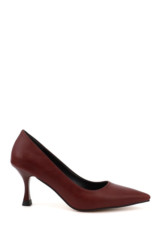 Kadın Bordo Sivri Burun Kadeh Ökçe Stiletto
