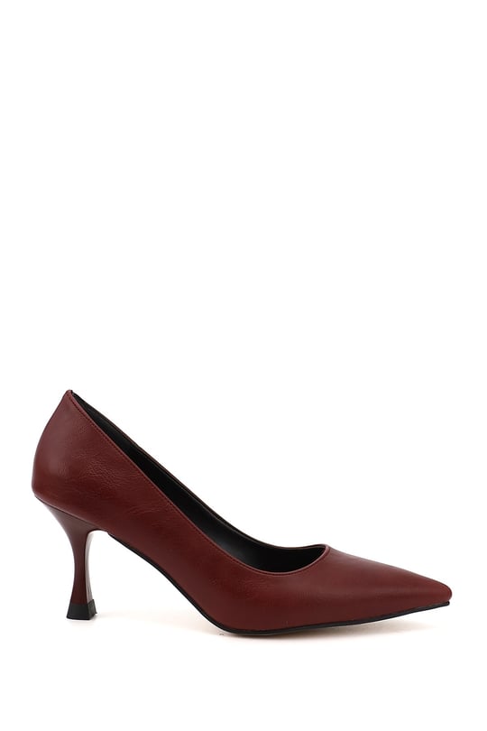 Kadın Bordo Sivri Burun Kadeh Ökçe Stiletto