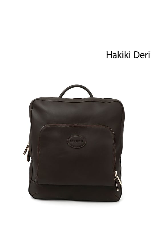 Kadın Kahverengi Hakiki Deri El Ve Sırt Çantası