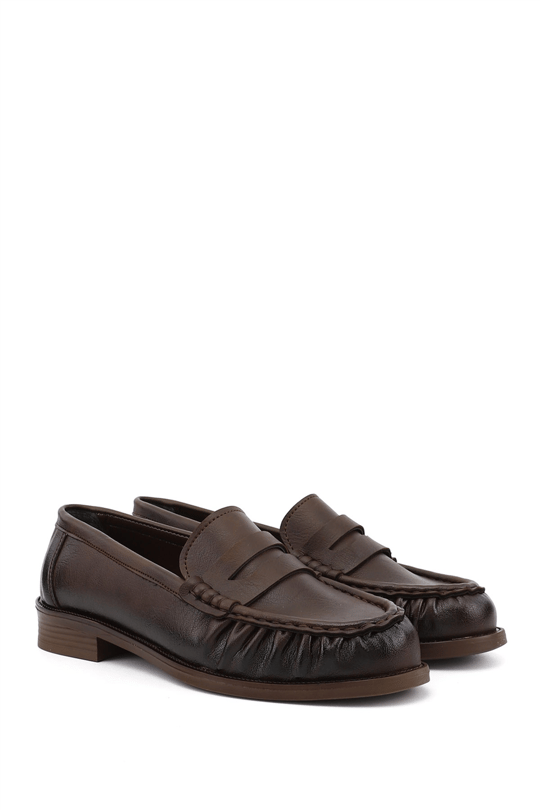 Kadın Kahverengi Loafer Ayakkabı