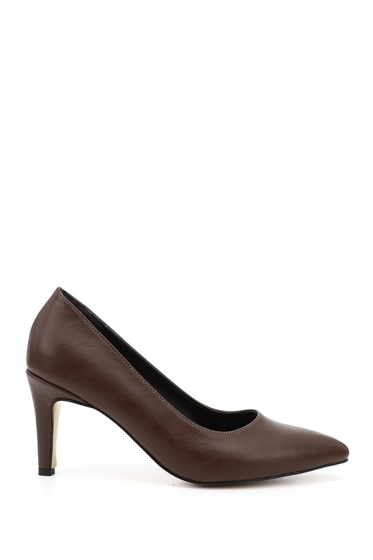 Womens Brown Pointed Toe High Heel Stiletto