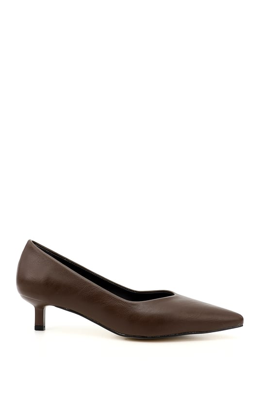 Womens Brown Pointed Toe Medium Thin Heel Stiletto
