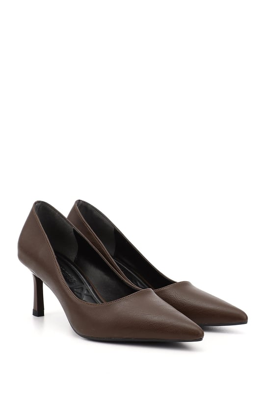 Womens Brown Pointed Toe High-Heeled Stiletto