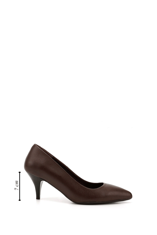 Womens Brown Pointed Toe Medium Thin Heel Stiletto
