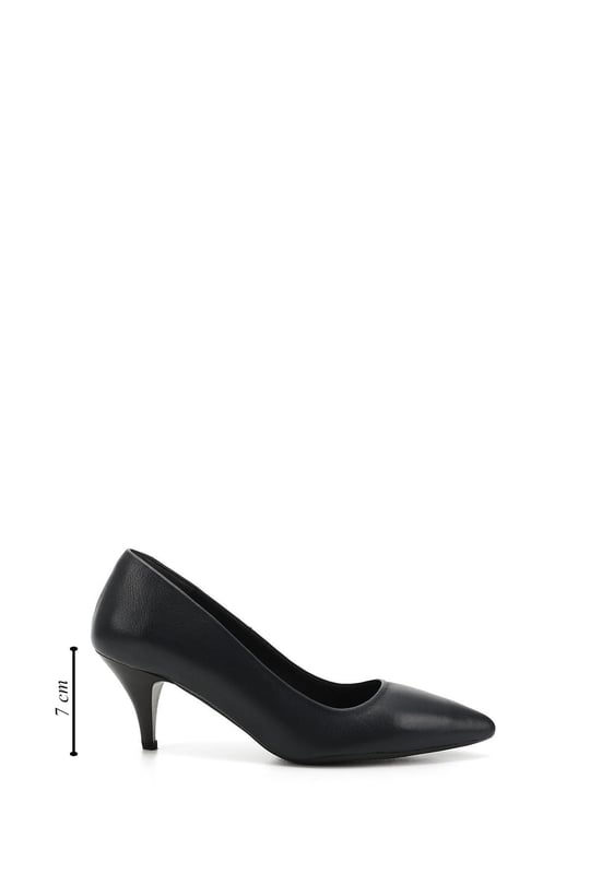 Kadın Lacivert Antik Sivri Burun İnce Topuklu Hakiki Deri Stiletto