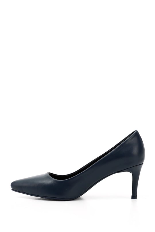 Womens Navy Blue Pointed Toe Stiletto Heel Genuine Leather Stiletto