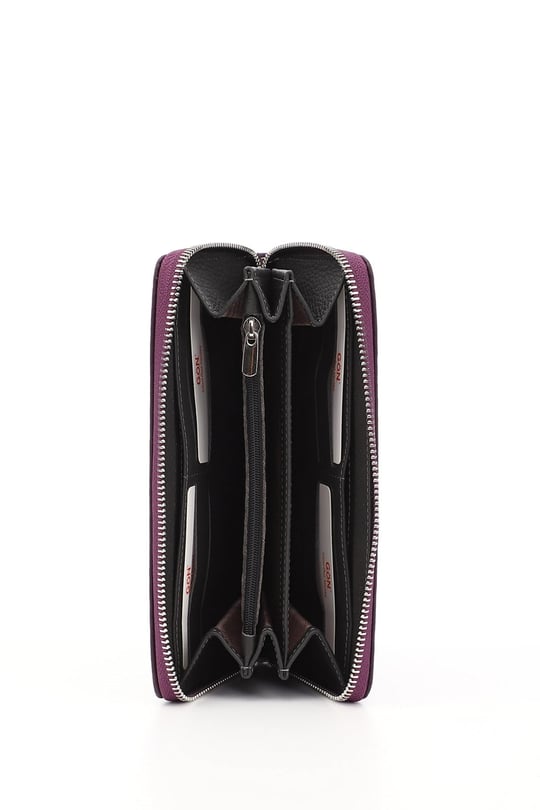 Womens Purple Anthracite Horizontal Genuine Leather Wallet