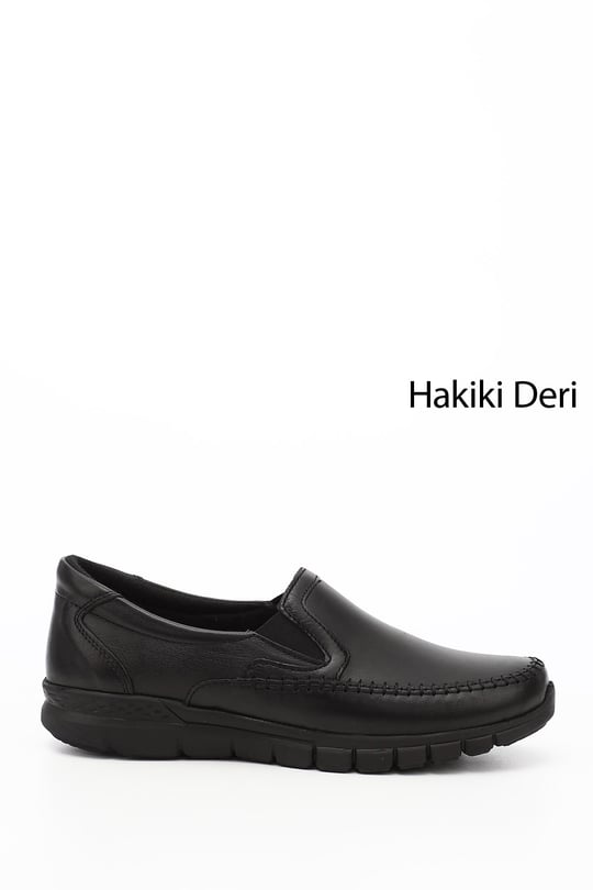 GÖNDERİ® Genuine Leather Round Toe Wedge Sole Womens Daily Shoes 42012