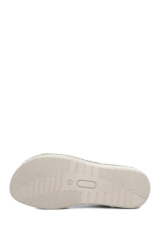 Kadın Siyah Dolgu Topuk Hakiki Deri Comfort Sandalet