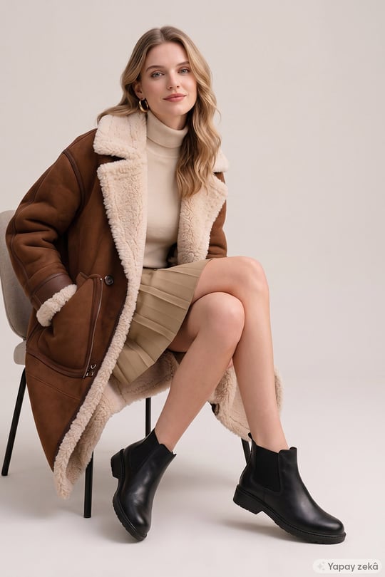 Womens Black Floater Rubber Sole Genuine Leather Chelsea Boots