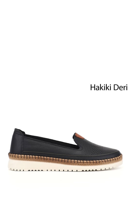 Kadın Siyah Hakiki Deri Comfort Ayakkabı