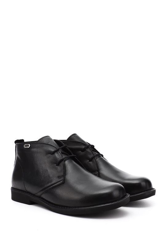 Womens Black Rubber Sole Genuine Leather Boots