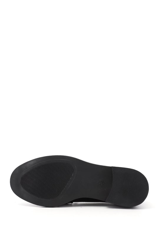 Kadın Siyah Kroko Loafer Ayakkabı