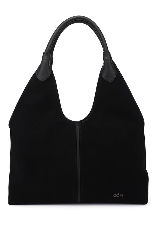 Womens Black Suede Black Shoulder Bag