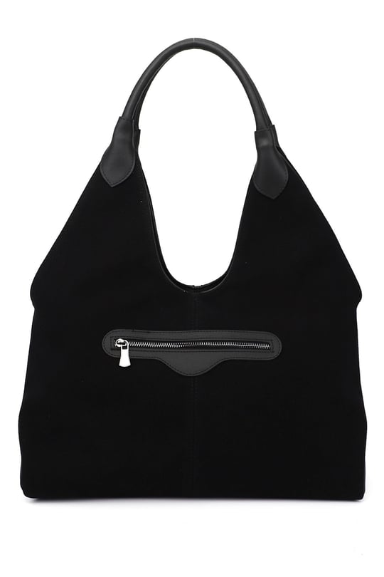 Womens Black Suede Black Shoulder Bag