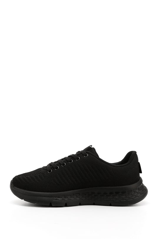 Kadın Siyah Triko Bağcıklı Comfort Dolgu Taban Sneaker