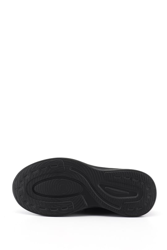 Womens Black Knitted Laced Comfort Sneaker with Memory Foam Sole