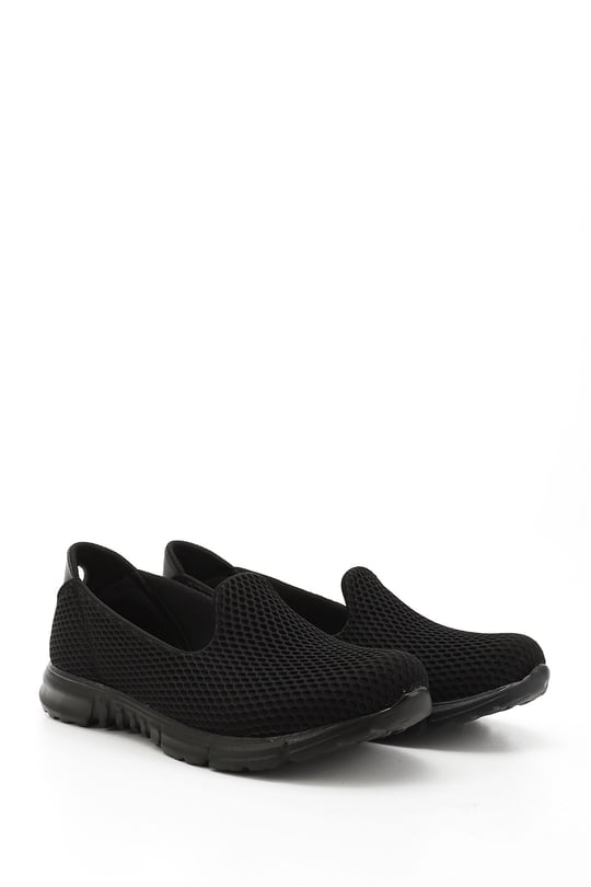 Kadın Siyah Triko Memory Foam Tabanlıklı Comfort Sneaker