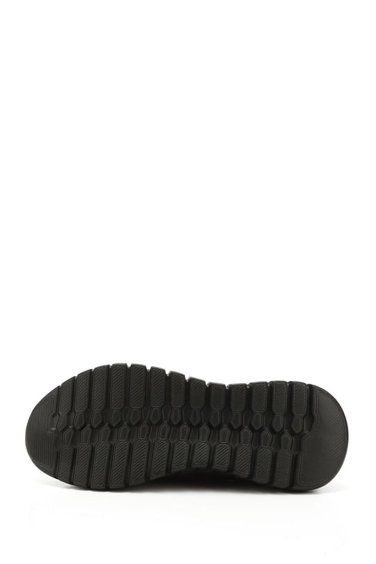 Kadın Siyah Triko Taşlı Memory Foam Tabanlıklı Comfort Sneaker
