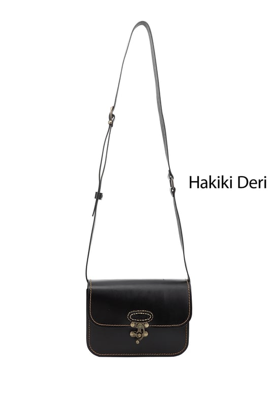 Kadın Siyah Vaketa Hakiki Deri Omuz ve Postacı Çantası