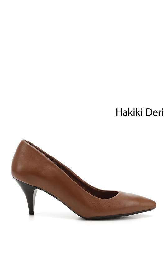 Womens Tan Antique Pointed Toe Medium Thin Heel Stiletto