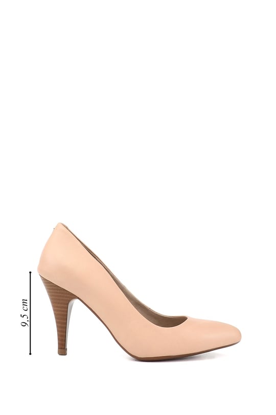 Kadın Ten Sivri Burun İnce Topuklu Hakiki Deri Stiletto