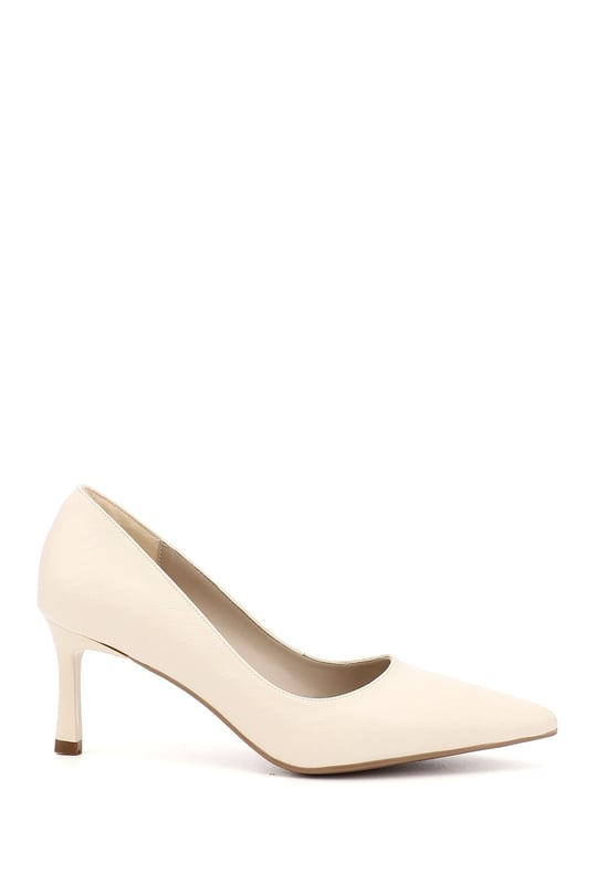 Womens Nude Pointed Toe Slim Heel Stiletto