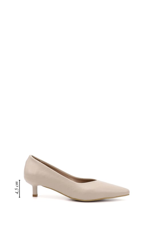 Womens Nude Pointed Toe Medium Thin Heel Stiletto