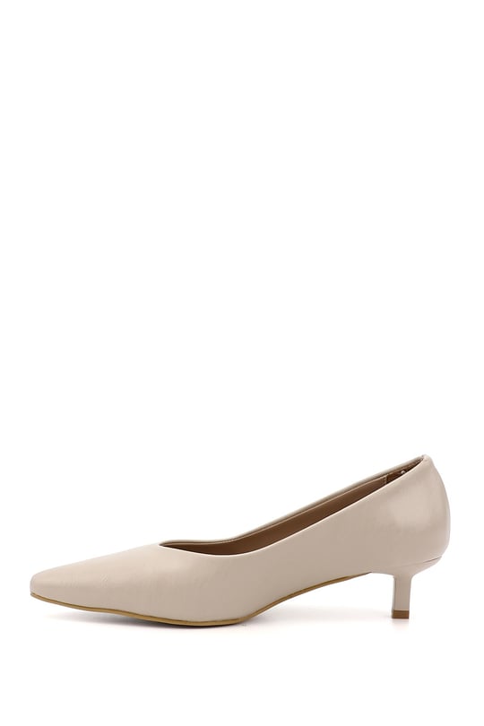 Womens Nude Pointed Toe Medium Thin Heel Stiletto