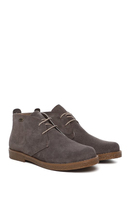 Womens Mink Suede Oxford Molded Rubber Sole Genuine Leather Boots