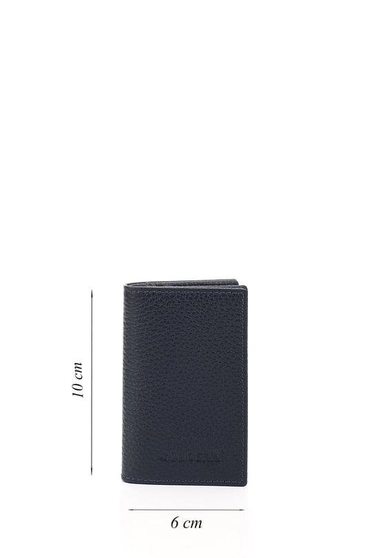 Lacivert Gön Hakiki Deri Unisex Kartlık 06205