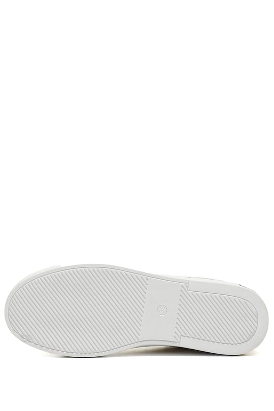 Altın Gön Yuvarlak Burun Düz Taban Kadın Sneaker 35210