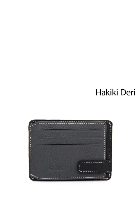 ANTRASİTE SİYAH Gön Hakiki Deri Unisex Kartlık 06521