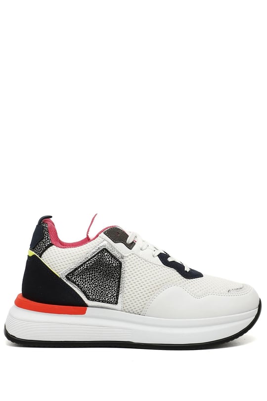 Beyaza Siyah Gön Bağcıklı Spor Kadın Sneaker 34655