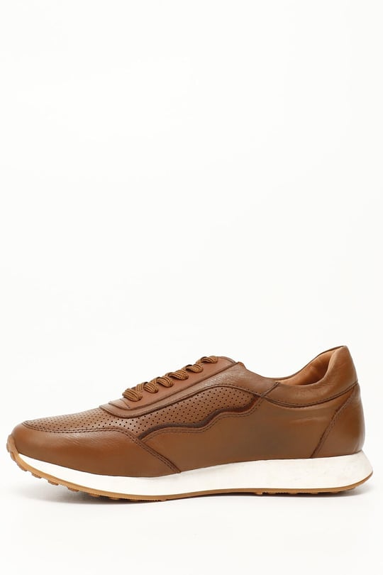 Erkek  Bağcıklı Termo Taban Hakiki Deri Sneaker