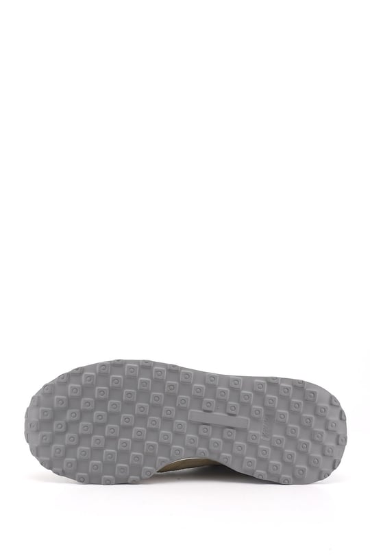 Erkek Beyaza Bej Süet Bağcıklı Hakiki Deri Comfort Sneaker